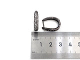 CZ Micro Pave Double Raw Huggie Earring, Leverback ear wires, cubic zirconia micro pave earrings, 5x20mm, sku#J243