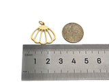18K Gold Frame Shell Shaped Pendant/Charm, Fan Shell Shape Charm, Minimalist Jewelry, Jewelry making findings,20x19mm,sku#Y316
