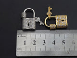 Clear CZ Micro pave Lock Shape Clasp, CZ Pave Lock Screw Clasp, Silver/Black/Rose Gold/Gold Carabiner Clasp, 15x25mm, sku#H221
