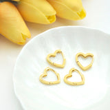 18K Gold Heart Shape Huggie Earring, Earring Hook, Earring Component,17x16mm, Sku#LD59