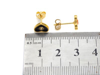 CZ Enamel Round Stud Earrings, Sku#J164