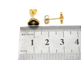 CZ Enamel Round Stud Earrings, Sku#J164