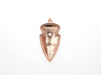 CZ Micro Pave Shield Symbol Pendant,Gold/Silver/Black/Rose Gold Plated,Cubic Zirconia Jewelry Findings,15x32mm,sku#F486