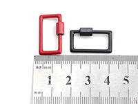 Colorful Enamel Rectangle Shape Clasp, Enamel Clasp, Black/Red/Pink/White/Blue Carabiner Clasp, 14x23mm, sku#H243
