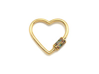 Colorful CZ Micro Pave Heart Shape Clasp, Gold Plated Heart Shape Clasp, Pave Lock,18mm/30mm, sku#K82