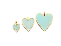 Black White Red Blue Enamel Heart Pendant, Sku#FH30