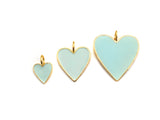 Black White Red Blue Enamel Heart Pendant, Sku#FH30