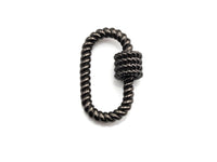 Oval Shape Clasp, CZ Pave Clasp, Gold/Silver/Rose Gold/Gunmetal Carabiner Clasp, 19x29mm, sku#H190
