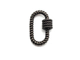 Oval Shape Clasp, CZ Pave Clasp, Gold/Silver/Rose Gold/Gunmetal Carabiner Clasp, 19x29mm, sku#H190