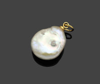 Gold Filled Mom Word On Pearl Pendant, Bracelet Necklace Natural Pearl Charm, 18K Gold Filled Mom Pendant Charm,13x19mm,Sku#Z1365
