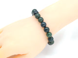 Quality Natural Moss Agate/Indian Agate Stretchy Bracelet, 8mm/10mm/12mm Elastic Fit Round Smooth, 7.5'' Agate Bracelet,Sku#EF61