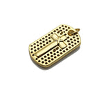 CZ Cross On Rectangle Shape Charm, Sku#LK198