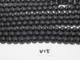 Natural Black Onyx Matte Round with one line Beads, 6mm/8mm/10mm/12mm/14mm  Round beads, Matte Round Black Onyx, 15.5inch strand, SKU#V15