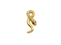 CZ Micro Pave Snake Shape Pendant/Charm, Snakea Cubic Zirconia Pendant, Gold Tone, 9x23mm,Sku#Z796
