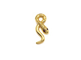 CZ Micro Pave Snake Shape Pendant/Charm, Snakea Cubic Zirconia Pendant, Gold Tone, 9x23mm,Sku#Z796