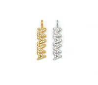 Clear CZ Gold Silver MAMA Word Pendant charm, Sku#LD136