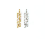Clear CZ Gold Silver MAMA Word Pendant charm, Sku#LD136