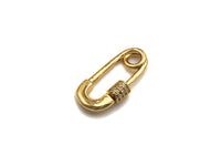 Clear CZ Micro pave Safety Pin Lock Clasp, CZ Pave Pin Lock