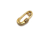Clear CZ Micro pave Safety Pin Lock Clasp, CZ Pave Pin Lock