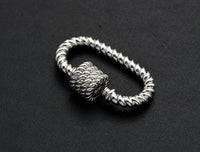 Oval Shape Clasp, CZ Pave Clasp, Gold/Silver/Rose Gold/Gunmetal Carabiner Clasp, 19x29mm, sku#H190