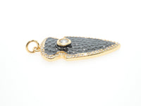 CZ Micro Pave Shield Symbol Pendant,Gold/Silver/Black/Rose Gold Plated,Cubic Zirconia Jewelry Findings,15x32mm,sku#F486