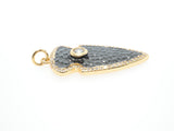 CZ Micro Pave Shield Symbol Pendant,Gold/Silver/Black/Rose Gold Plated,Cubic Zirconia Jewelry Findings,15x32mm,sku#F486