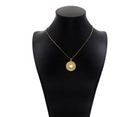 14K Gold Filled Heart On Round Medallion Pendant,SKU#LX03