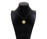 14K Gold Filled Heart On Round Medallion Pendant,SKU#LX03