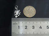 CZ Micro Pave Banana Leaf Pendant with bail,Cubic Zirconia Banana Leaf Pave Pendant Beads, Pave Pendant, 9x16mm,SKU#F1191