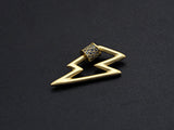 Matte Gold CZ Micro pave Lightning Shape Clasp, CZ Pave Clasp, Matte light Gold Carabiner Clasp, 15x27mm, sku#H198