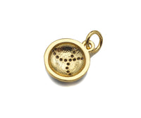 CZ Pave Black Enamel Soft Ball Pendant, Sport Ball pendant,Sport ball charm,10x12mm,sku#F1351
