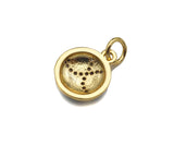 CZ Pave Black Enamel Soft Ball Pendant, Sport Ball pendant,Sport ball charm,10x12mm,sku#F1351