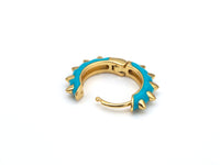 Enamel Spike Huggie Earring, 4x23mm,Sku#J324