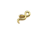 CZ Micro Pave Snake Shape Pendant/Charm, Snakea Cubic Zirconia Pendant, Gold Tone, 9x23mm,Sku#Z796