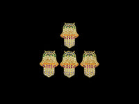 Colorful CZ Micro Pave Hamsa Hand Pendant/Charm,Cubic Zirconia Paved Charm, Necklace Bracelet Charm Pendant, 14x21mm,sku#F1144