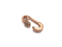 Clear CZ Micro pave Safety Pin Lock Clasp, CZ Pave Pin Lock