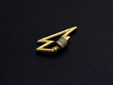 Matte Gold CZ Micro pave Lightning Shape Clasp, CZ Pave Clasp, Matte light Gold Carabiner Clasp, 15x27mm, sku#H198