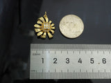 Gold Filled CZ Micro Pave Sun Flower Shape Pendant, 18K Gold Filled Flower Charm, Necklace Bracelet Charm Pendant, 21x18mm,Sku#Y471