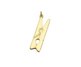 Clothespin Shape Pendant, Dainty Gold/Silver Clothes Peg Charm, Necklace Bracelet Charm Pendant, 11x38mm, Sku#L546