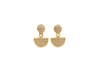 Dot and Half Circle Stud Earrings, Sku#J278