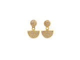 Dot and Half Circle Stud Earrings, Sku#J278