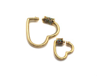 Colorful CZ Micro Pave Heart Shape Clasp, Gold Plated Heart Shape Clasp, Pave Lock,18mm/30mm, sku#K82
