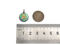 Rainbow Enamel Be Free Word On Bottle Cap Shape Pendant,Gold Enamel Charm, Necklace Bracelet Charm Pendant,15x17mm, Sku#F1376