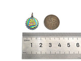 Rainbow Enamel Be Free Word On Bottle Cap Shape Pendant,Gold Enamel Charm, Necklace Bracelet Charm Pendant,15x17mm, Sku#F1376