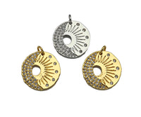 CZ Micro Pave Radical Light Cresent Moon Charm, sku#L374