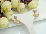 Dot and Half Circle Stud Earrings, Sku#J278