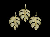 CZ Micro Pave Large Leaf Shape Pendant, Large Leaf Pendants, 30x41mm,sku#F1101