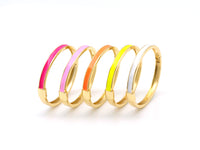 Colorful Enamel Stackable Bangle Bracelet, 18K Gold Filled Enamel Bangle, stacking bracelet, 6x66mm,Sku#X269