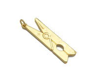 Clothespin Shape Pendant, Dainty Gold/Silver Clothes Peg Charm, Necklace Bracelet Charm Pendant, 11x38mm, Sku#L546