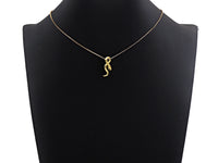 CZ Micro Pave Snake Shape Pendant/Charm, Snakea Cubic Zirconia Pendant, Gold Tone, 9x23mm,Sku#Z796